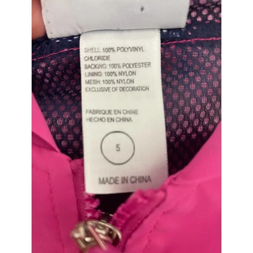 Vintage Reebok Y2K Waterproof Jacket Pink Blue Rain Athletic - Size 5 Kids